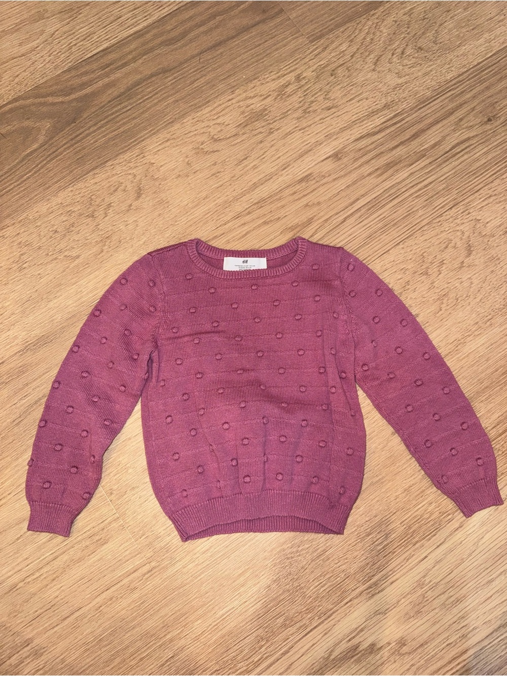 Girls' Textured Dot Crewneck Sweater - Pink